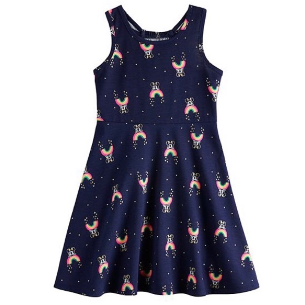 DISNEY Minnie Mouse Handkerchief-Hem Rainbow Jumper Dress By Jumping Beans